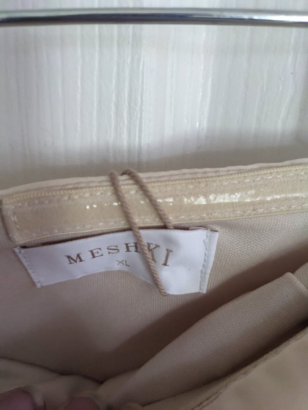 Meshki Cream Crepe Mini Dress size XL NWT engagement / bridal vibes - Picture 2 of 5